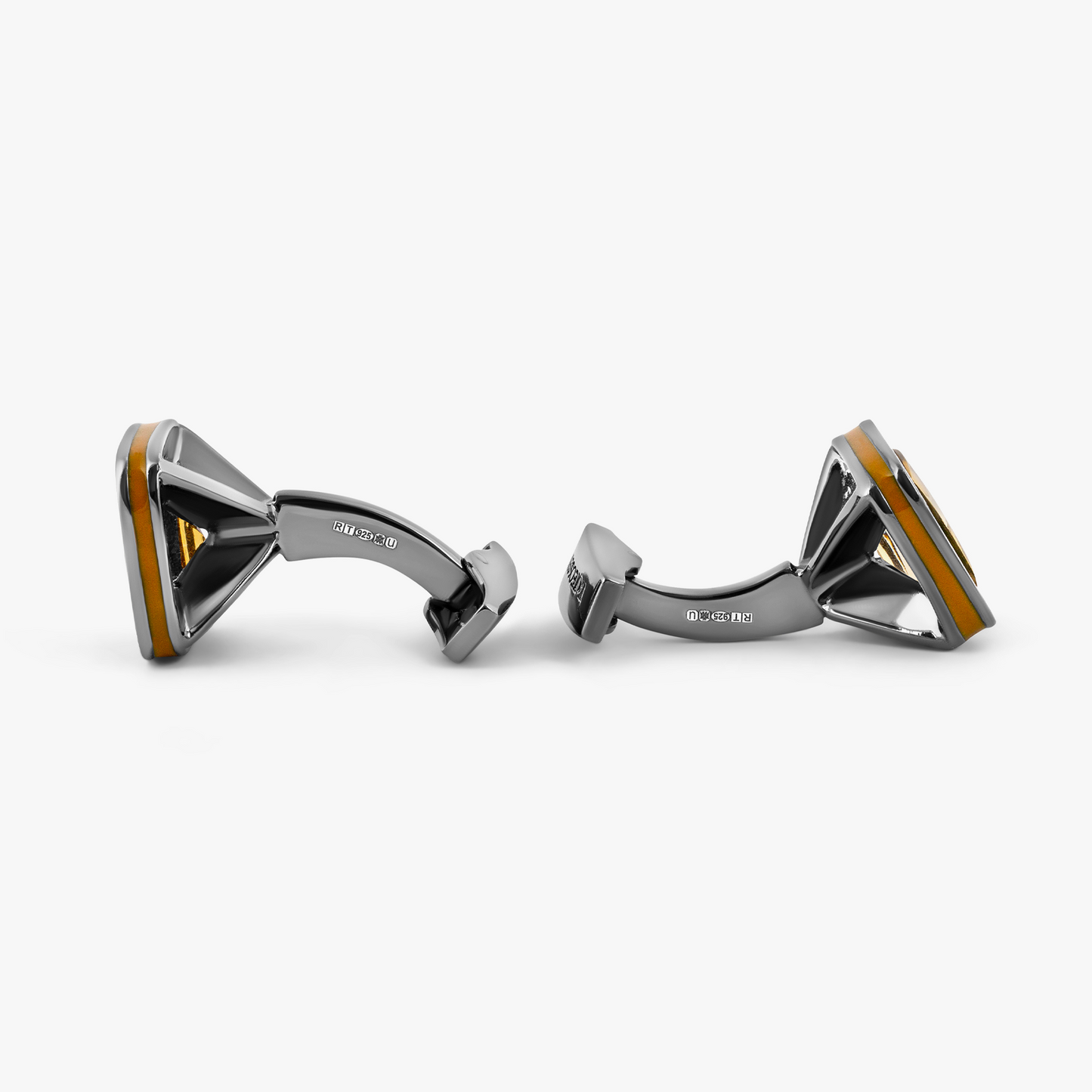 Pyramid Stone Cufflink with Citrine & Yellow Enamel (LIimited Edition)
