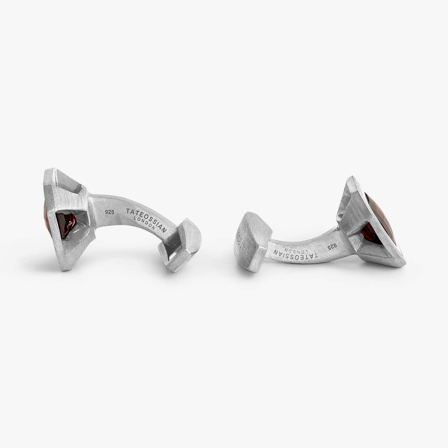 Precious CheckBoard Cufflink in Srerling Silver with Red Garnet (LIimited Edition)