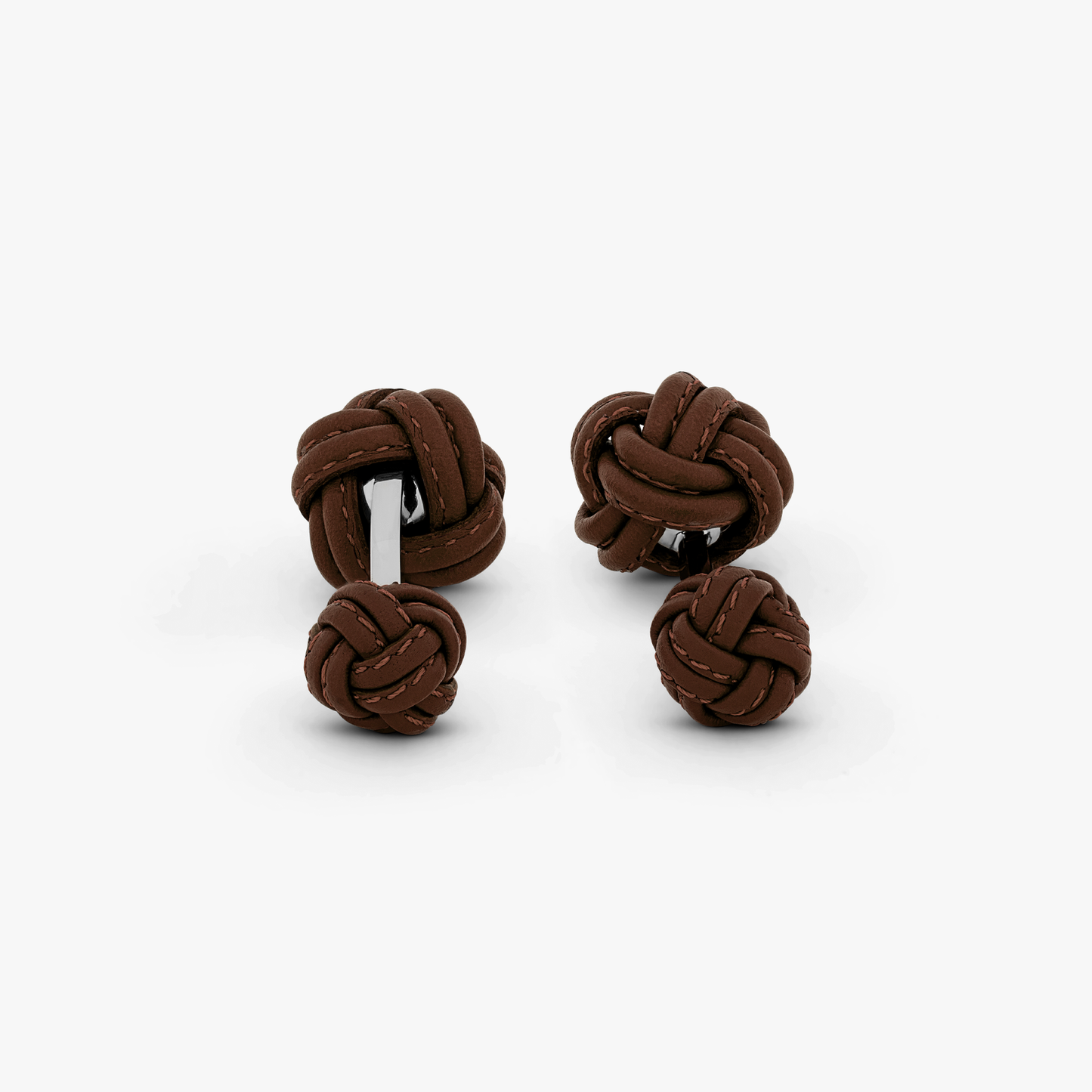Nodo Pelle Cufflinks in Brown Leather