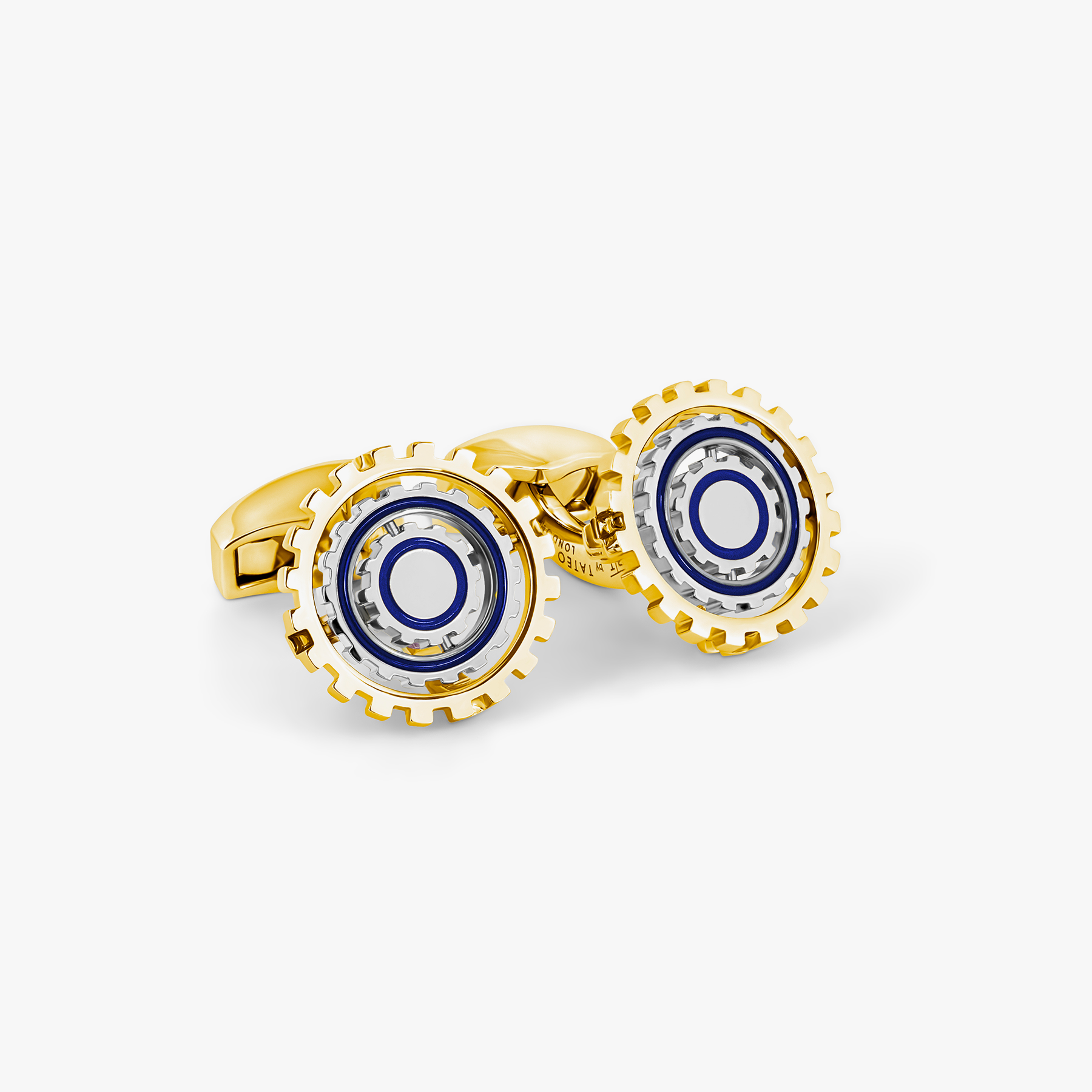 Orbit Gear Cufflinks in Yellow Gold Plated &