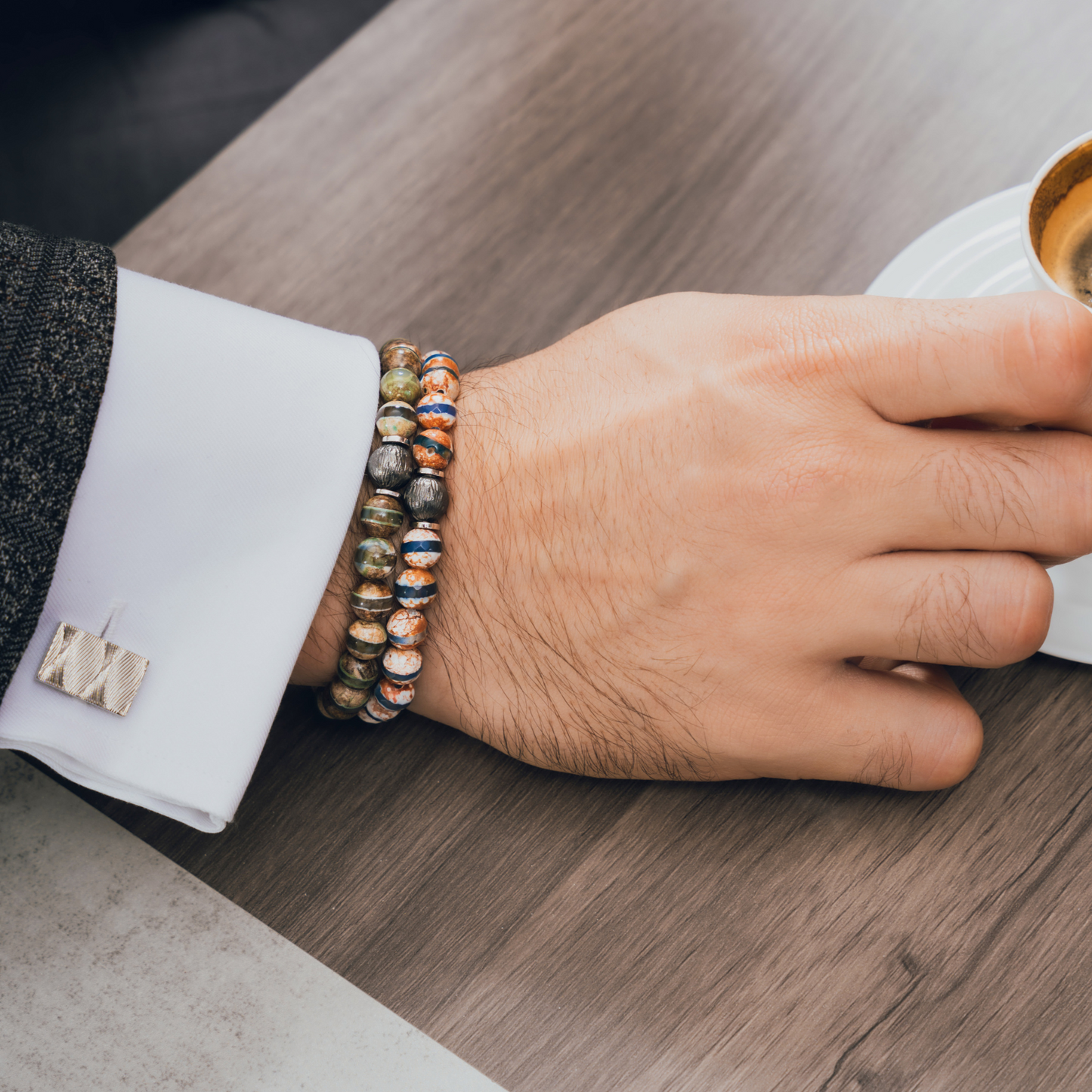 Silver Palladium Plated Zen Garden Cufflinks