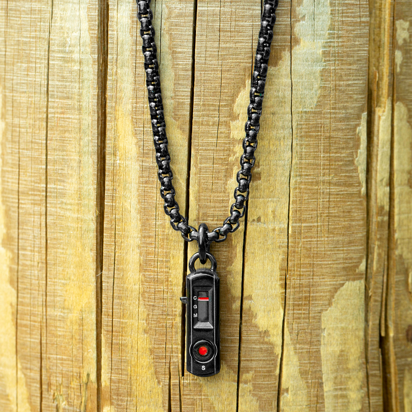 Black IP steel Antibody necklace