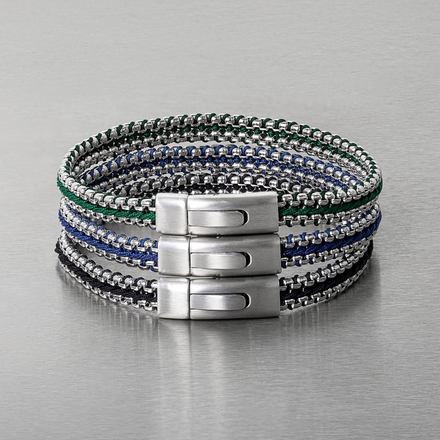 Tris Button Bracelet In Blue