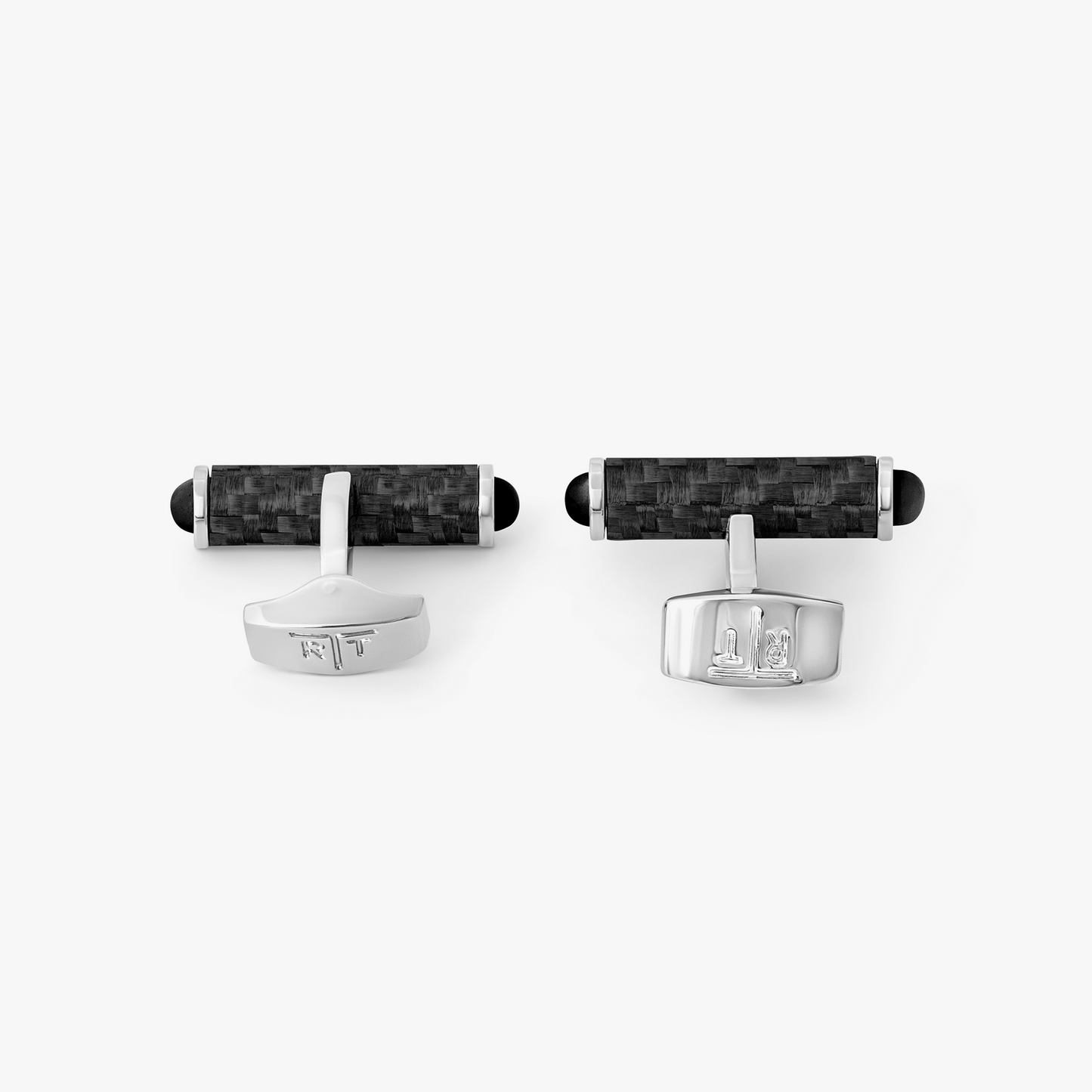 Carbon Cylinder Cuffllinks With Onyx
