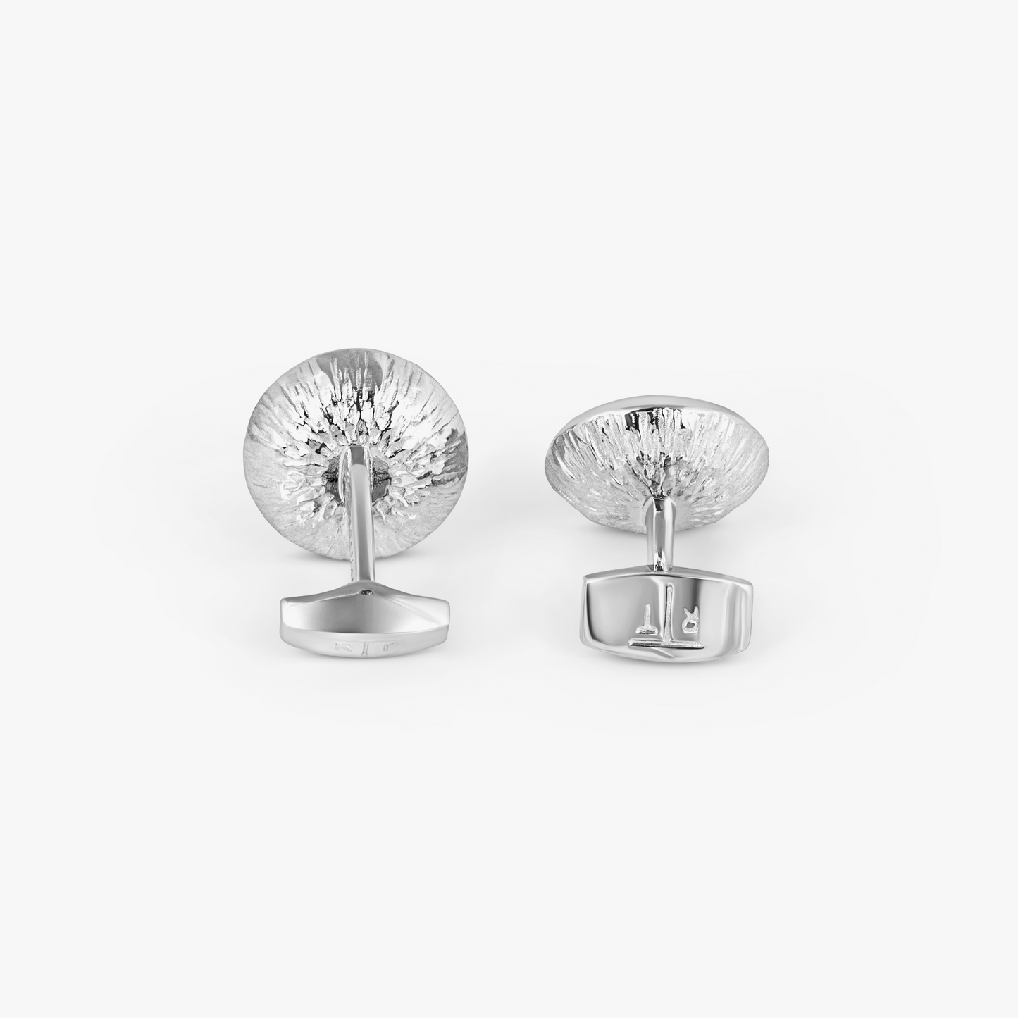 Swivelling Meteorites Cufflinks In Palladium Plated Base Metal With Grey Iron Meteorite (Limited Edition)