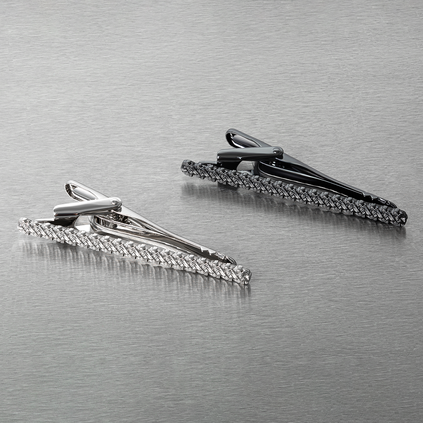 Quad Knot Tie Clip With Palladium Plating