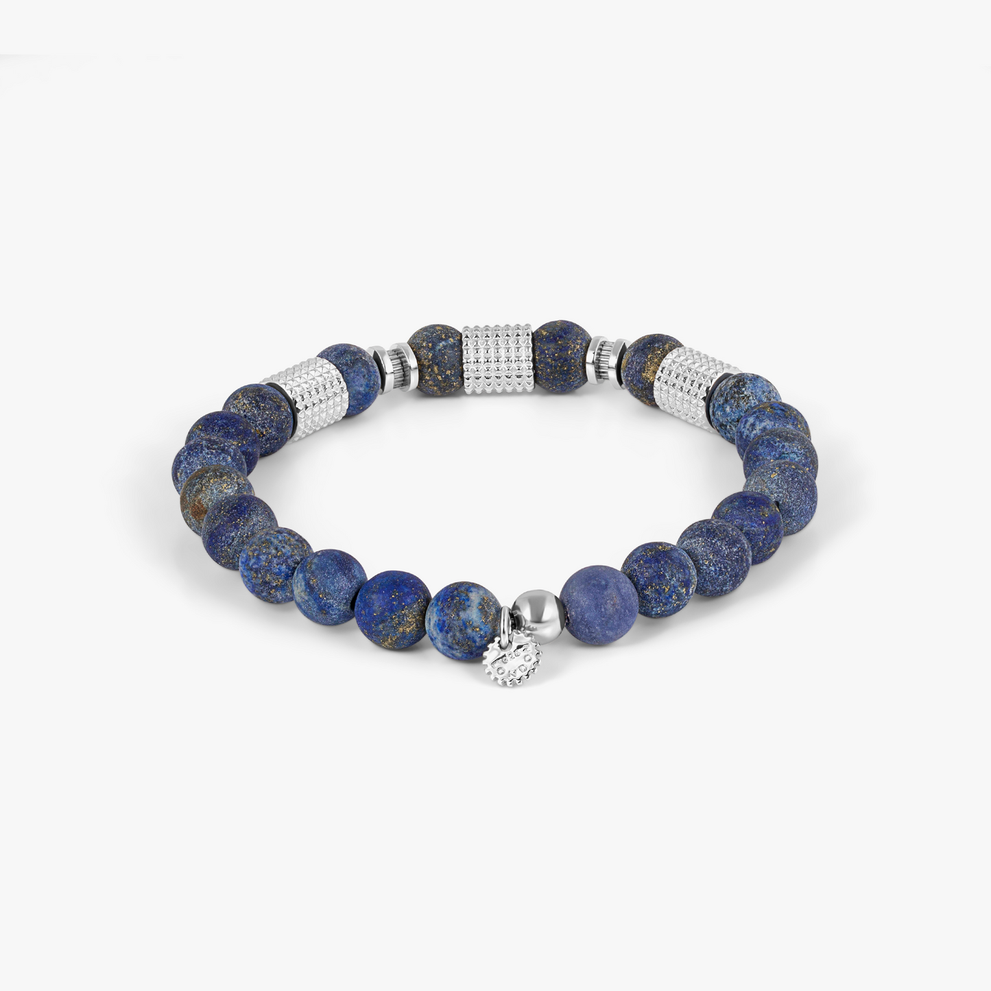 Giza Tubo Semi-Precious Bracelet In Rhodium Plated Sterling Silver With Lapis