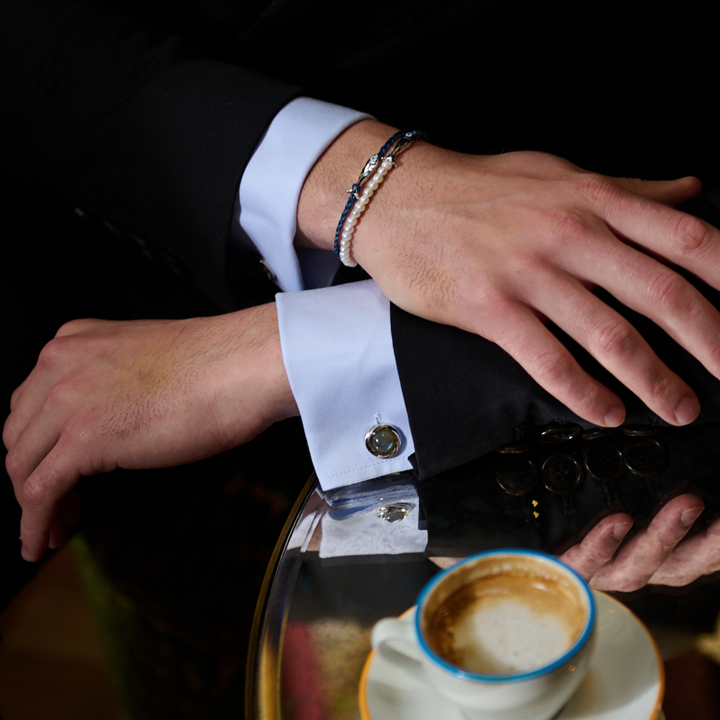 Mobius Semi Precious Cufflinks In Sterling Silver With Labradorite (Limited Edition)