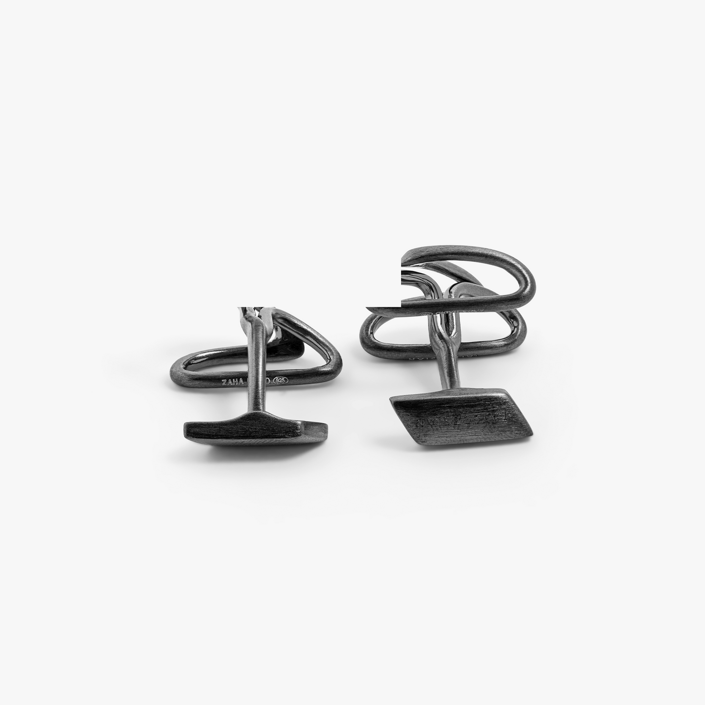 Flowa cufflinks in brushed black ruthenium plated sterling silver