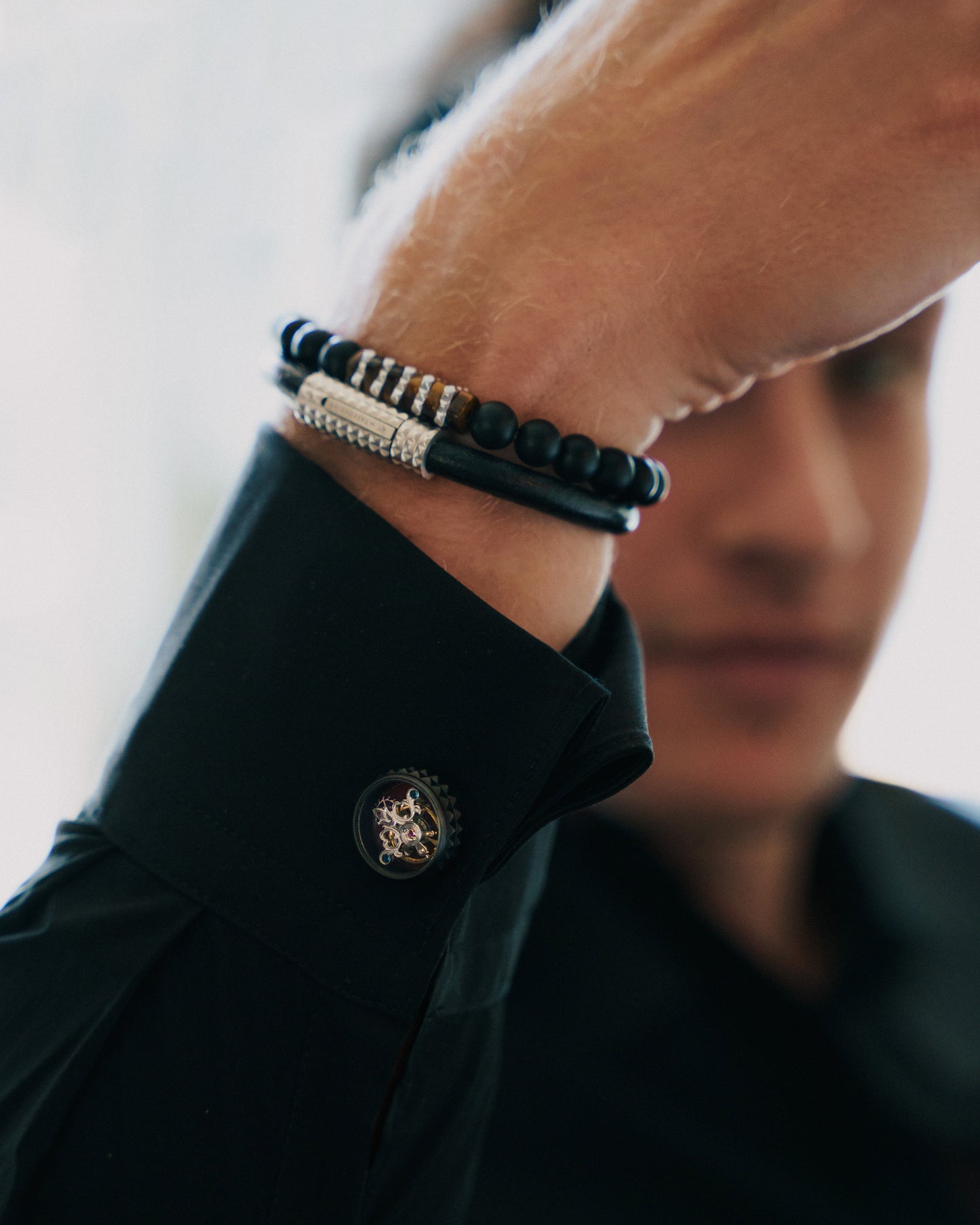 Giza Bracelet In Brown Tiger With Stainless Steel