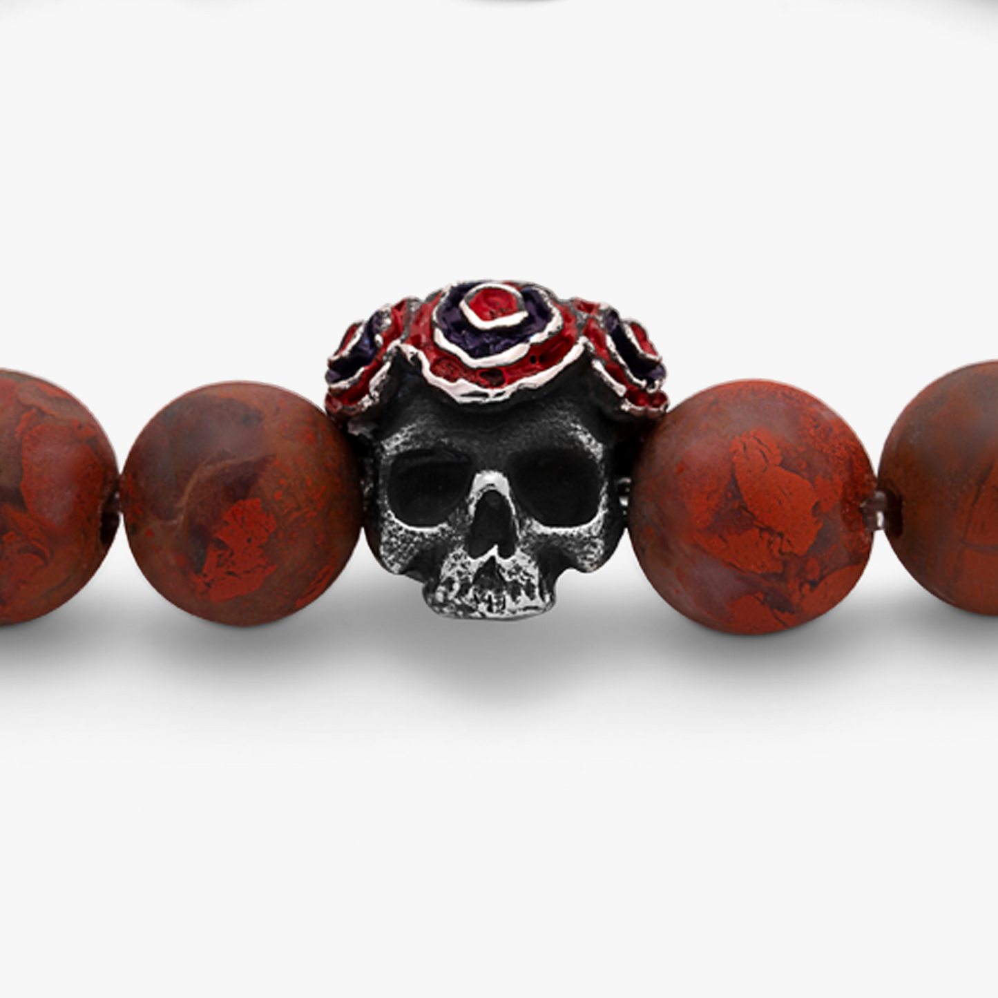 Skull Gear with Semi Precious Stone Bracelet - Frosted Rainbow