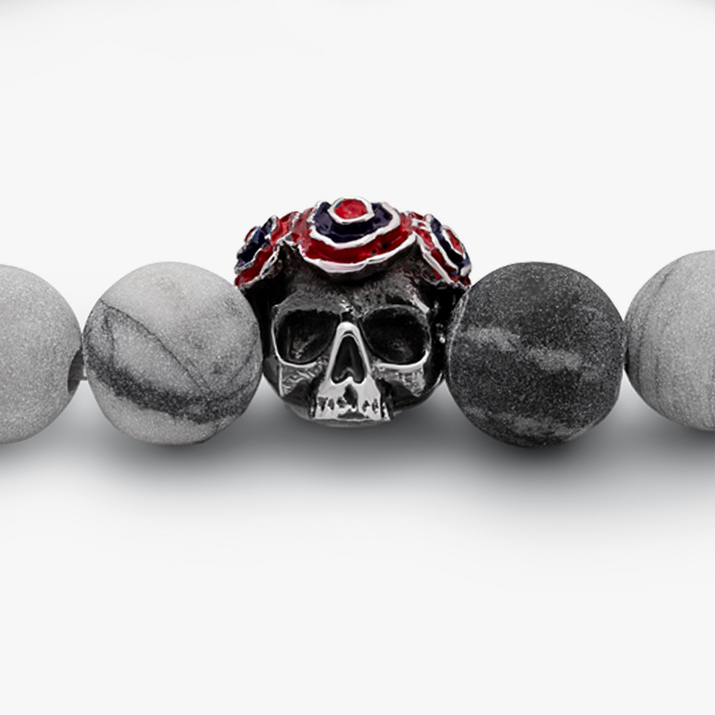 Skull Gear with Semi Precious Stone Bracelet - Frosted Spider