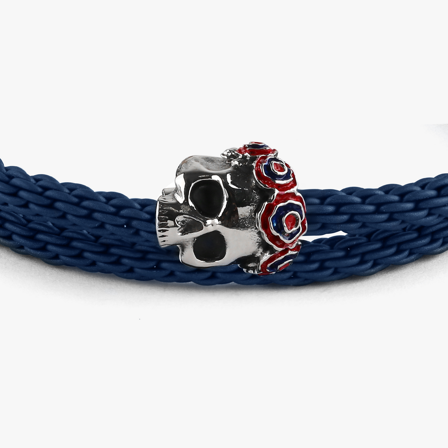 Gothic Skull Pop Rubber Bracelet - Navy