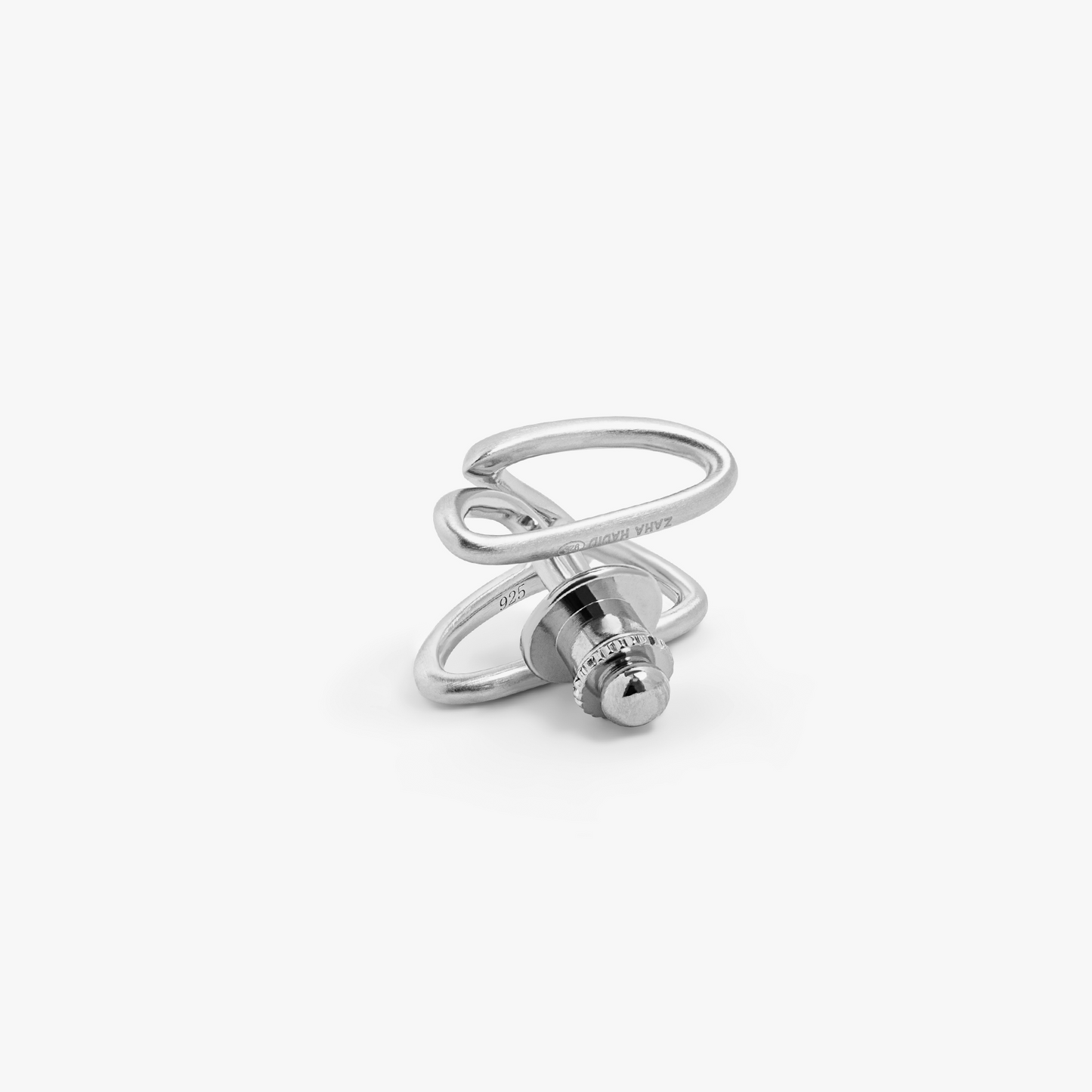 Flowa Pin in brushed rhodium plated sterling silver