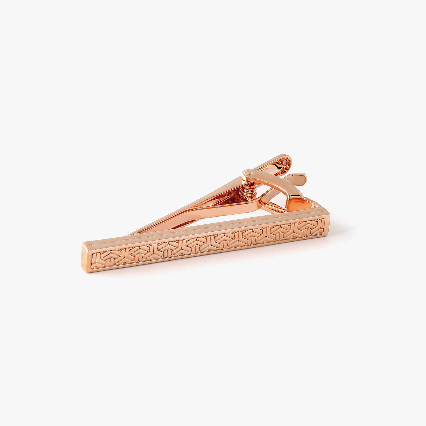 Geometric pattern Tie Clip in Rose gold plated