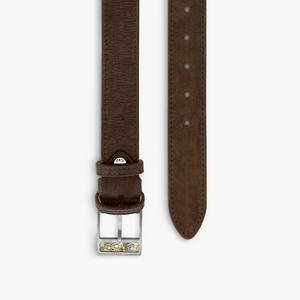 Gear T-Buckle belt in brown leather (UK) 2