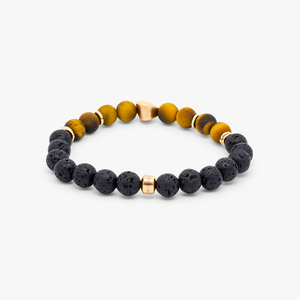 Nugget bracelet with tiger eye and rose gold plated sterling silver (UK) 3