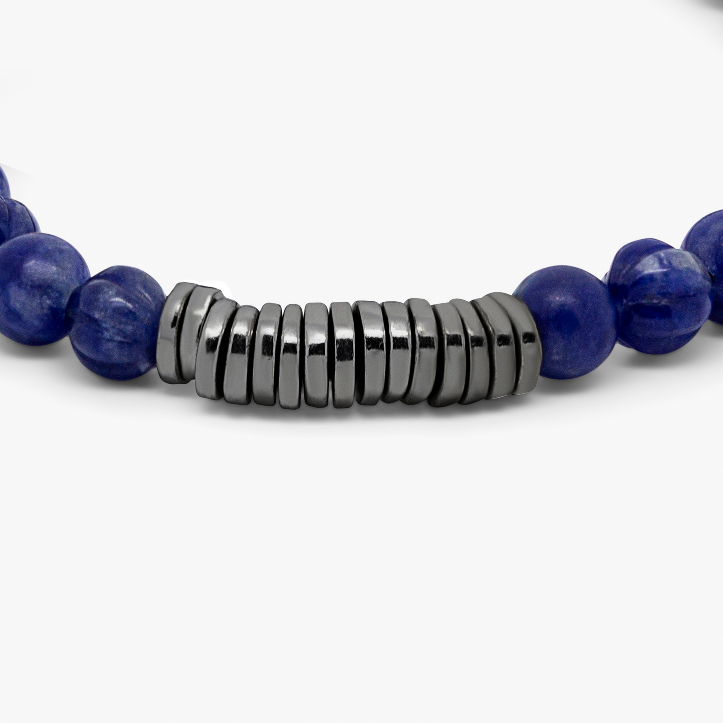Classic Discs bracelet with sodalite and black rhodium plated silver (UK) 4