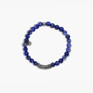 Classic Discs bracelet with sodalite  and black rhodium plated silver (UK) 2