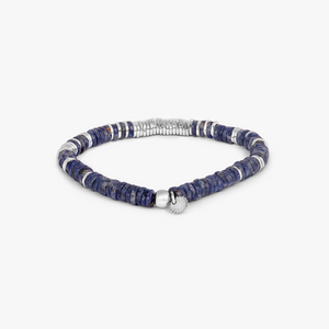 Constellation Beaded Bracelet in Rhodium Silver with Sodalite
