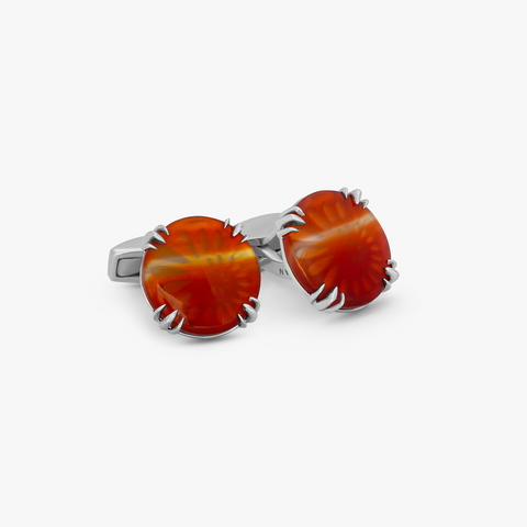 Claw Agate Cufflinks In Sterling Silver- (Limited Edition)