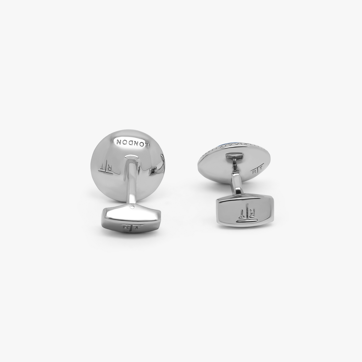 Bullseye Semi-Precious Cufflinks in Palladium Plated with Onyx