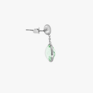 9K satin white gold drop earrings with green amethyst (UK) 2