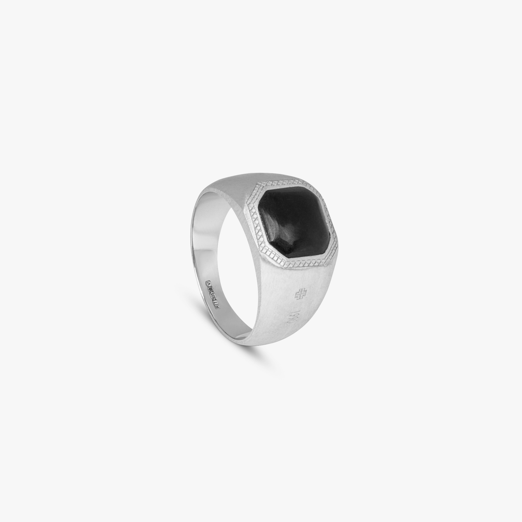 Onyx Doppione Signet Ring in Silver – Tateossian