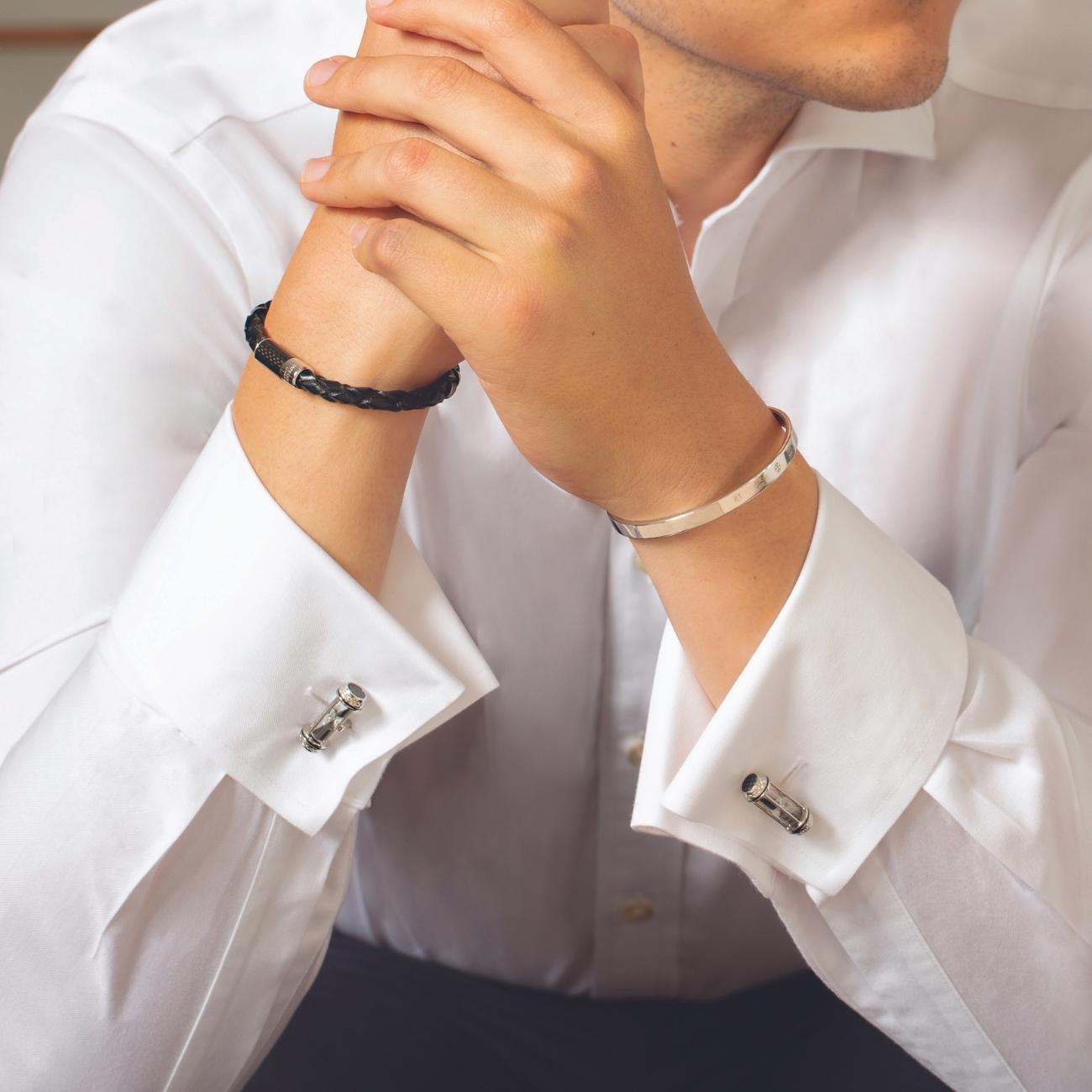 Sand Timer Cufflinks in Black Palladium Plated