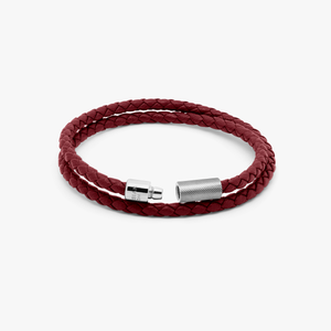 Pop Rigato bracelet in double wrap Italian red leather with sterling silver (UK) 3