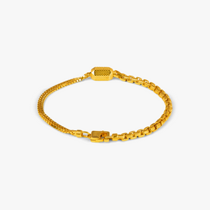 Hexade Box Chain Bracelet In 18K Yellow Gold Plated