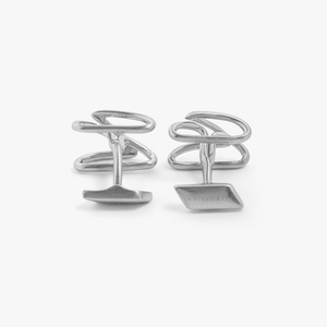 Apex cufflinks in brushed ruthenium plated sterling silver (UK) 2