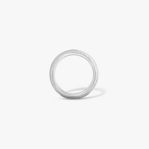 Signature Band Ring In Rhodium Plated Sterling Silver