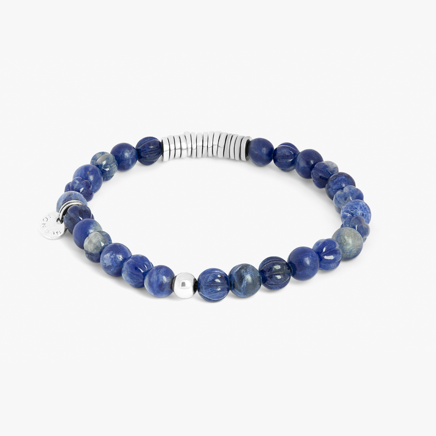 Classic Discs Beaded Bracelet With Blue Sodalite