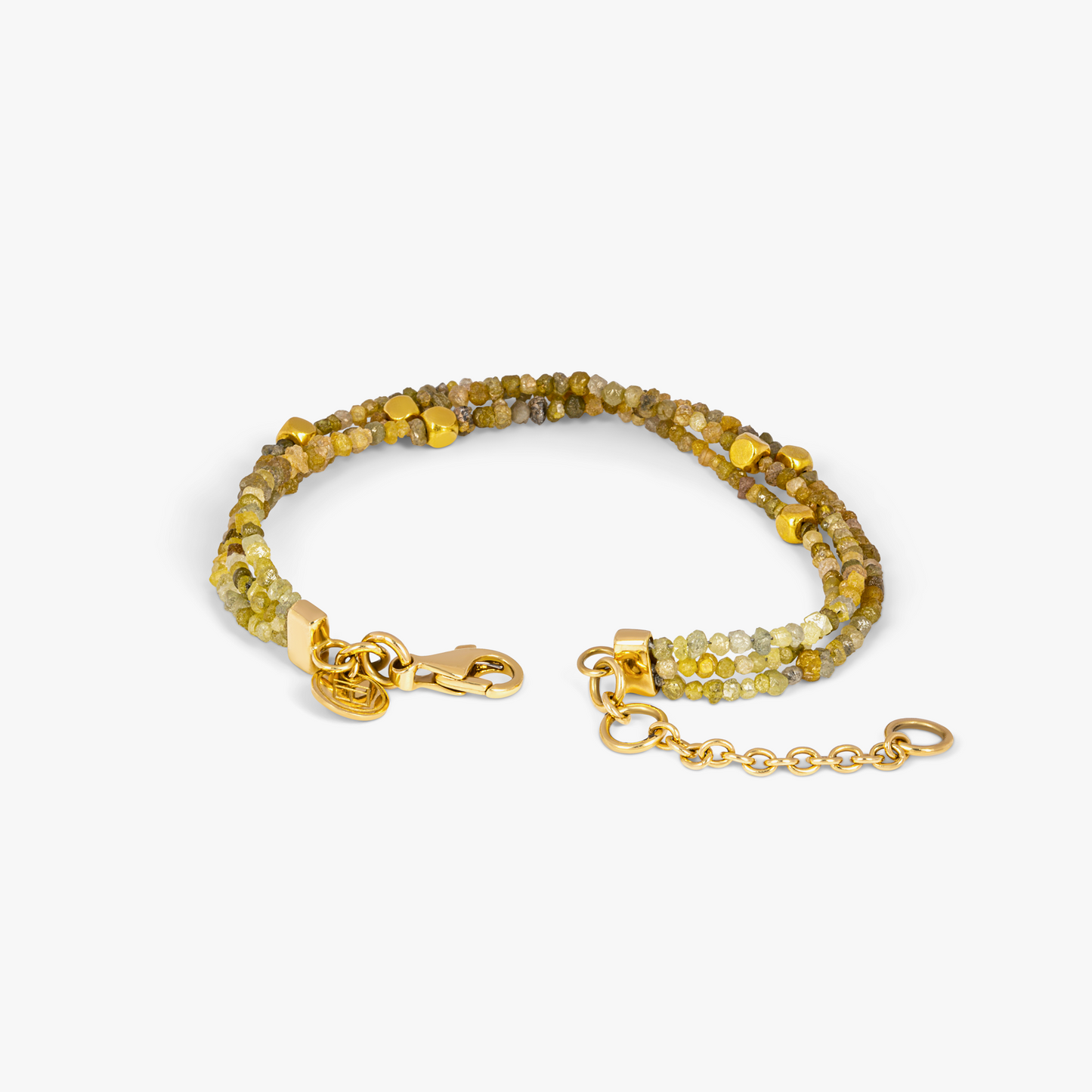 Rough yellow diamond bracelet with 18k gold