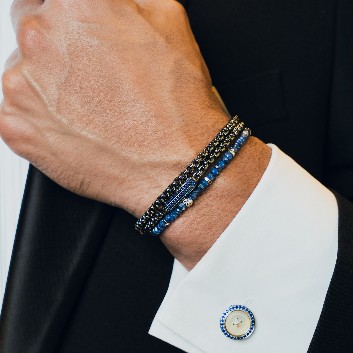 Nodo Beaded Bracelet With Blue Sapphire