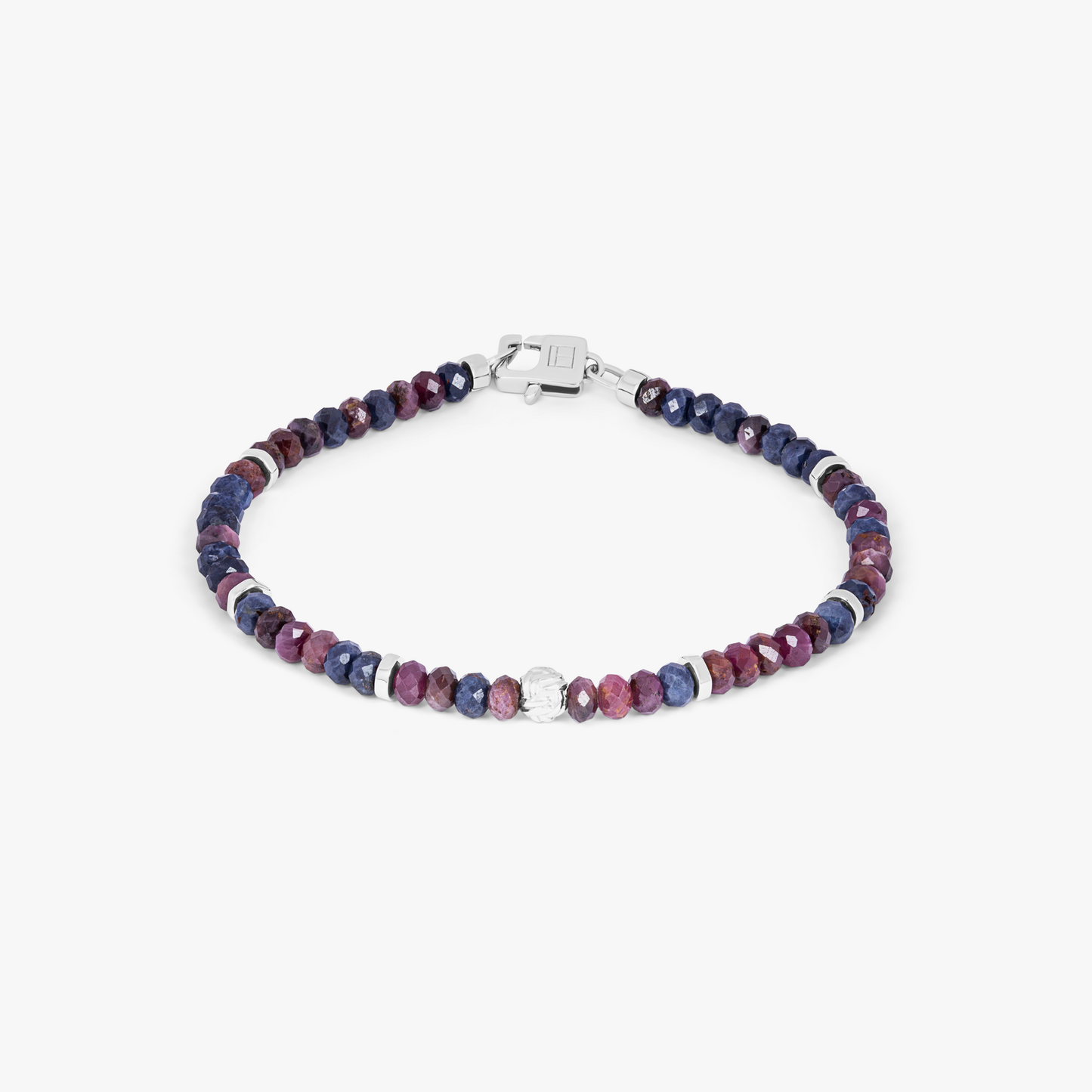 Nodo Beaded Bracelet With Red & Blue Sapphire