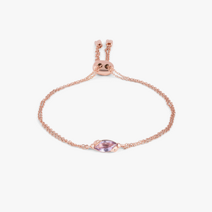 Wild Flower bracelet with Rose de France amethyst and 14k rose gold plated sterling silver