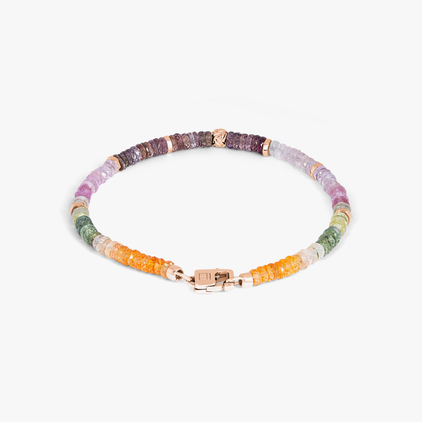 Nodo bracelet with multi-colour sapphire and rose gold plated sterling silver