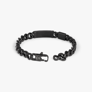 Meccanico bracelet with black carbon fibre in black plated stainless steel