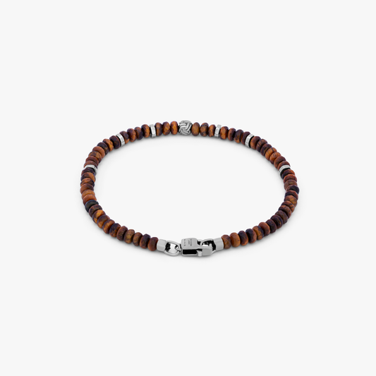 Nodo Beaded Bracelet In Brown Tiger Eye