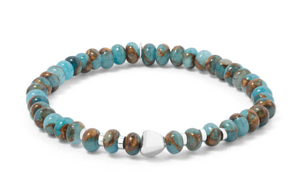 Nepal Nugget Beaded Bracelet With Blue Jasper