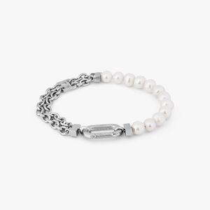 Catena Isaac Bracelet  In Stainless Steel with White Pearls