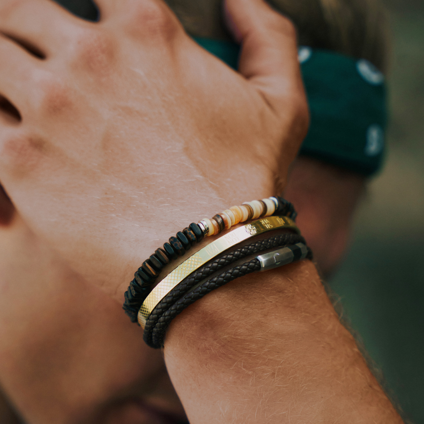 Legno Heishi Beaded Bracelet In Brown