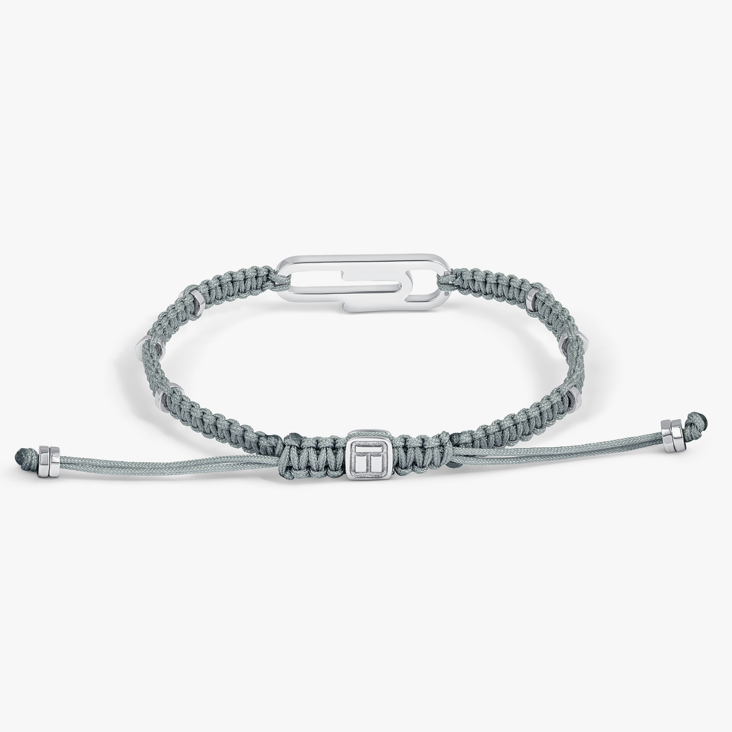 Paper Clip Pave MacramÃ© Bracelet With White Diamond