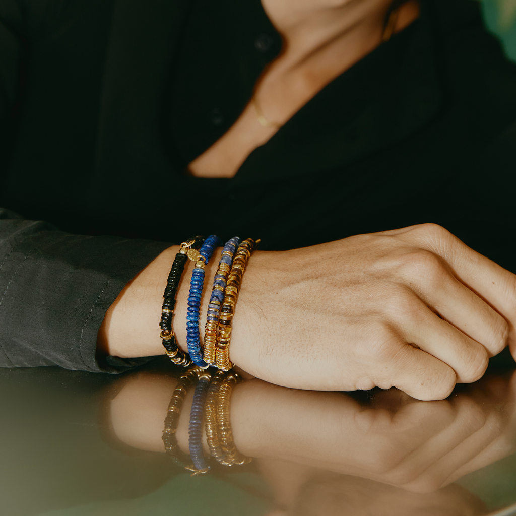 Constellation Bracelet In Yellow Gold & Sodalite