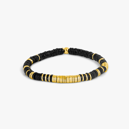 Constellation Bracelet In Yellow Gold & Black Agate