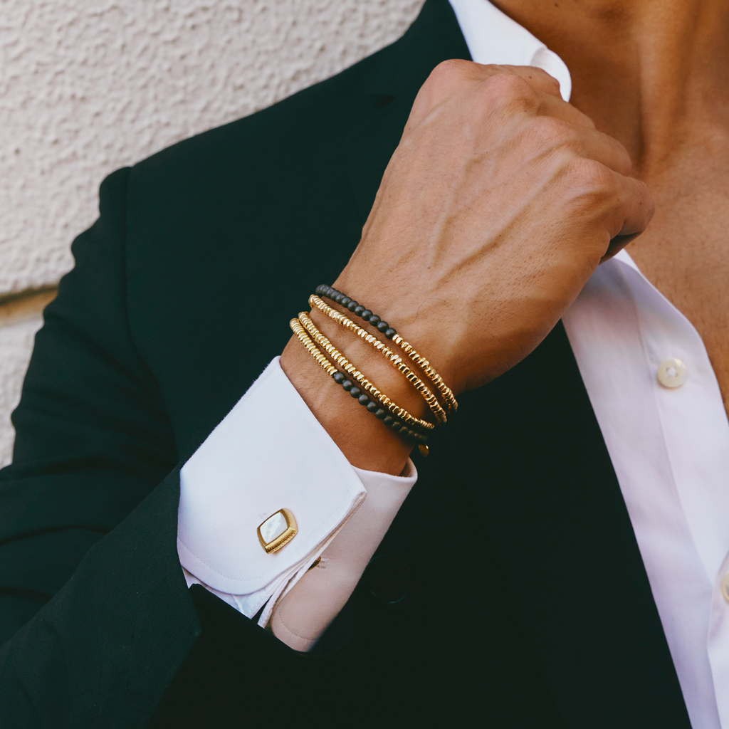 Santorini Bracelet In Yellow Gold & Grey Titanium