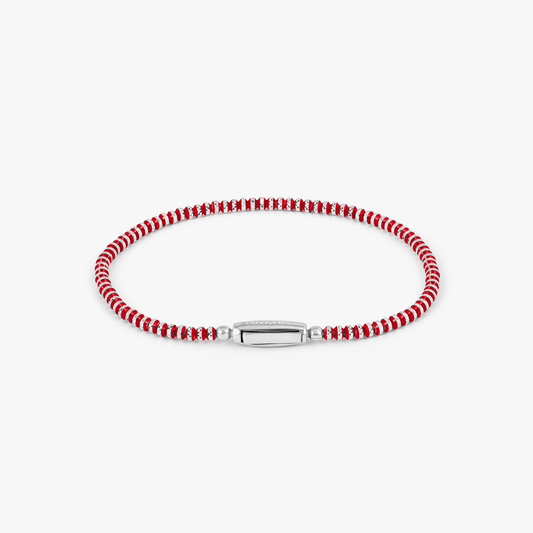 Prism Bracelet with Galvanic Plated Silver Beads in Red