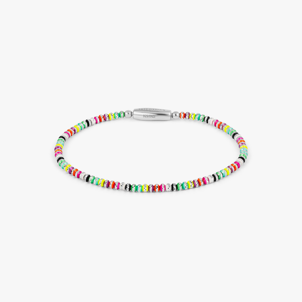Prism Bracelet with Galvanic Plated Silver Beads in Multicolour